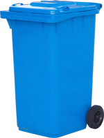 Контейнер для мусора Эдванс 240л, с крышкой (пластик, синий) - 