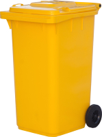 Контейнер для мусора Эдванс 240л, с крышкой (пластик, желтый) - 