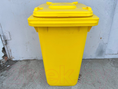 Контейнер для мусора Эдванс 240л, с крышкой (пластик, желтый)