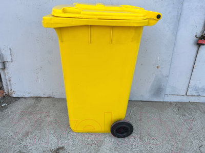 Контейнер для мусора Эдванс 240л, с крышкой (пластик, желтый)
