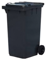 Контейнер для мусора Эдванс 240л, с крышкой (пластик, серый) - 