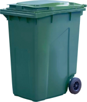 Контейнер для мусора Эдванс 360л, с крышкой (пластик, зеленый) - 