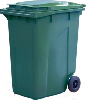 Контейнер для мусора Эдванс 360л, с крышкой (пластик, зеленый)