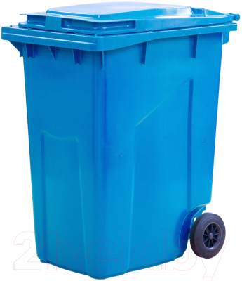 Контейнер для мусора Эдванс 360л, с крышкой (пластик, синий)
