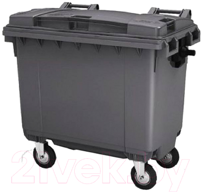Контейнер для мусора Эдванс 660л, с крышкой (пластик, серый)