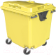 Контейнер для мусора Эдванс 1100л, с крышкой (пластик, желтый) - 