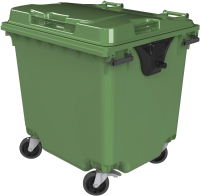 Контейнер для мусора Эдванс 1100л, с крышкой (пластик, зеленый) - 