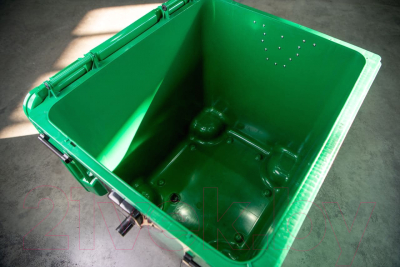 Контейнер для мусора Эдванс 1100л, с крышкой (пластик, зеленый)