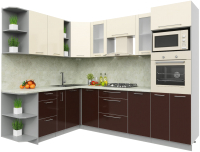 

Готовая кухня Интерлиния, Мила Пластик 1.88x2.6 левая