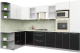 Готовая кухня Интерлиния Мила Пластик 1.68x3.2 левая (черный/белый глянец/опал светлый) - 