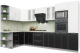 Готовая кухня Интерлиния Мила Пластик 1.68x3.4 левая (черный/белый глянец/опал светлый) - 