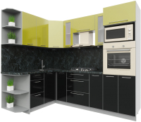 

Готовая кухня Интерлиния, Мила Пластик 1.68x2.4 левая