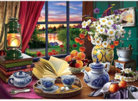 

Набор алмазной вышивки РЫЖИЙ КОТ, Натюрморт на фоне заката / ACD5036