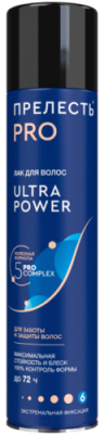 Лак для укладки волос Прелесть Professional Ultra Power экстремальной фиксации (300мл)