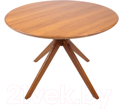 Изображение товара Обеденный стол ПМЦ Оксфорд d110x76 (дуб натуральный/покрытие коньяк)