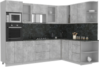 Кухонный гарнитур Интерлиния Мила 1.88x2.8 правая (бетон/бетон/кастилло темный) - 