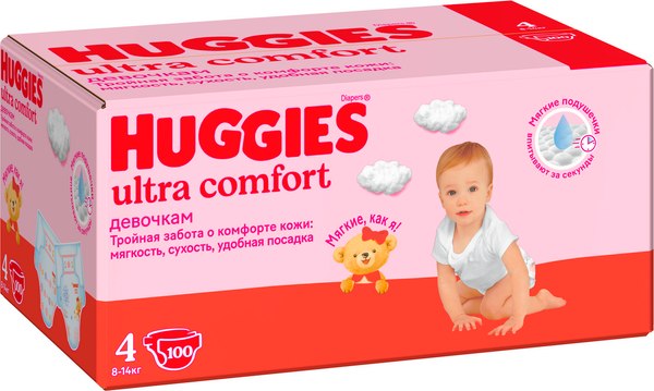 Подгузники детские Huggies Ultra Comfort 4 Disney Box Girl (100шт)