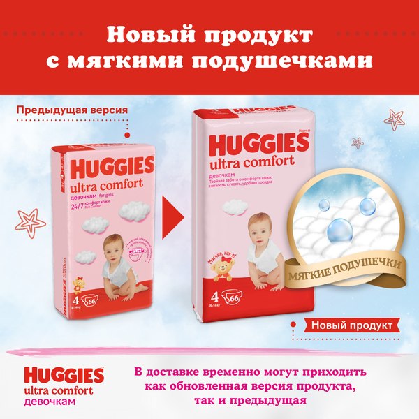 Подгузники детские Huggies Ultra Comfort 4 Disney Box Girl (100шт)