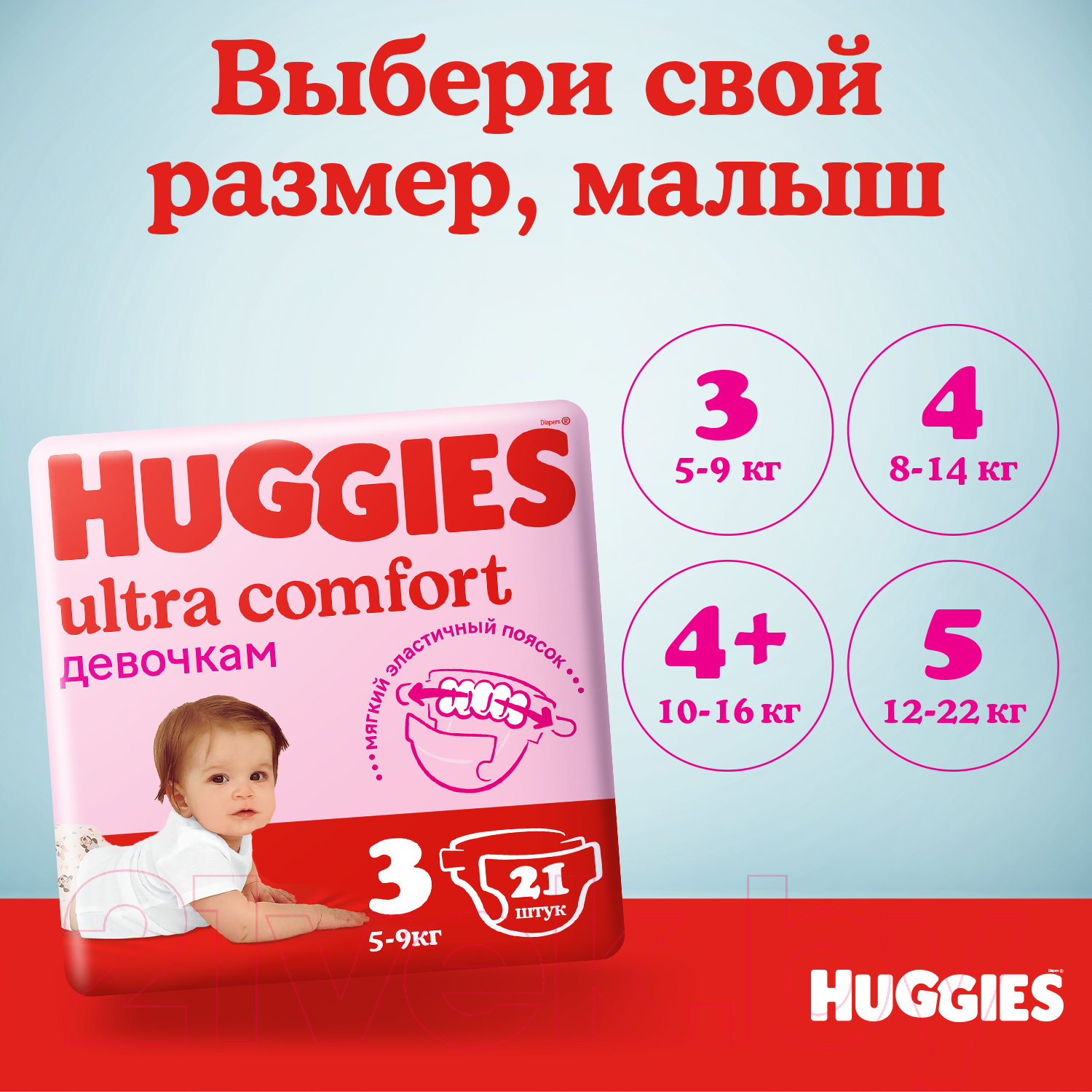 Подгузники детские Huggies Ultra Comfort 4 Disney Box Girl (100шт)