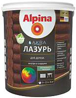 Лазурь для древесины Alpina Аква (900мл, орех) - 