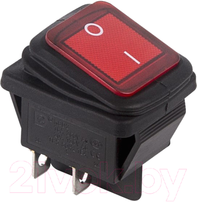 Выключатель клавишный Rexant ON-OFF 36-2360 (красный с подсветкой)