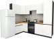 Готовая кухня ВерсоМебель Эко-8 1.4x2.7 левая (белый фасадный/ст.золотистый дуб) - 