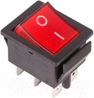 Выключатель клавишный Rexant ON-ON 06-0305-B (красный с подсветкой)