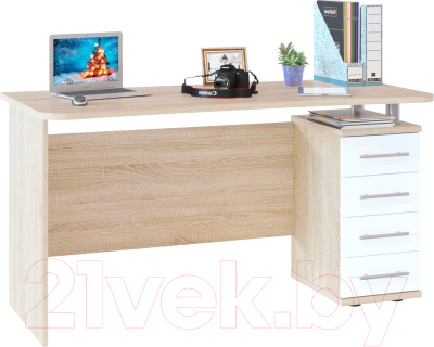 Компьютерный стол Сокол-Мебель КСТ-105 (дуб сонома/белый)