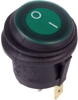 Выключатель клавишный Rexant ON-OFF 36-2597 (зеленый с подсветкой) - 