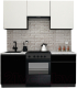 Готовая кухня ВерсоМебель Эко-8 1.8 (белый фасадный/черный/ст.мрамор итальянский) - 