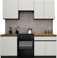 Кухонный гарнитур ВерсоМебель Эко-8 2.0 (белый фасадный/ст.золотистый дуб) - 