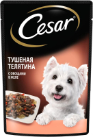Влажный корм для собак Cesar Тушеная телятина с овощами в желе (85г) - 