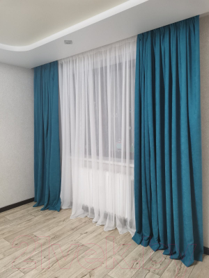 Штора Ника Зварико 777270 200x270 (бирюзовый/голубой 18)