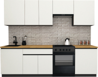 Кухонный гарнитур ВерсоМебель Эко-8 2.6 (белый фасадный/ст.золотистый дуб) - 