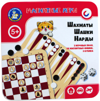

Набор настольных игр, Шахматы, шашки, нарды / 04302