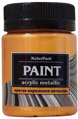 Акриловая краска KolerPark Акриловая Премиум (50мл, золото металлик)