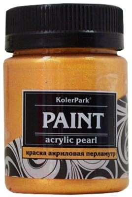 Акриловая краска KolerPark Акриловая Премиум (50мл, золото перламутр)