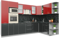 

Готовая кухня Интерлиния, Мила Пластик 1.88x3.2 правая