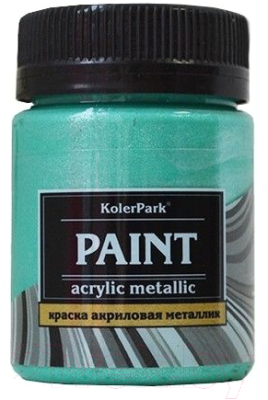Акриловая краска KolerPark Акриловая Премиум (50мл, изумруд металлик)