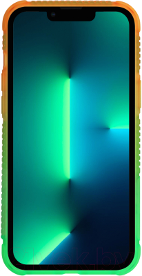 Чехол-накладка Skinarma Hade для iPhone 13 (зеленый/оранжевый)