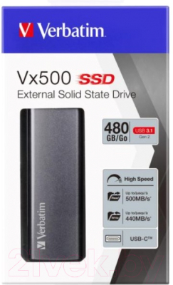 Внешний жесткий диск Verbatim Store 'n' Go 480Gb / 47443 (серебристый)