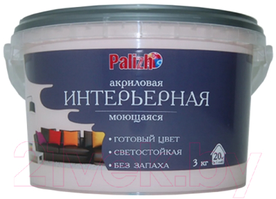 Краска Palizh Акриловая интерьерная моющаяся (3.7кг, барбарис)