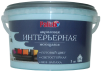 Краска Palizh Акриловая интерьерная моющаяся (3.7кг, голубой лед) - 