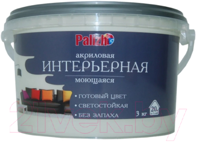 Краска Palizh Акриловая интерьерная моющаяся (3.7кг, имбирь)
