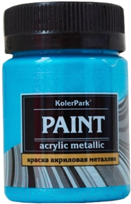 Акриловая краска KolerPark Акриловая Премиум (50мл, синий металлик)