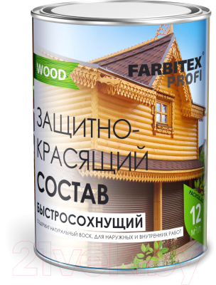 Защитно-декоративный состав Farbitex Profi Wood Быстросохнущий (750мл, бесцветный)