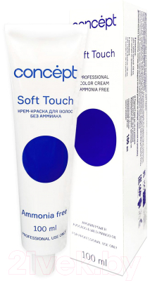 Крем-краска для волос Concept Soft Touch Безаммиачная 6.87 (100мл, русый жемчужный коричневый)