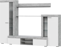 Стенка SV-мебель МГС 5 (цемент светлый/белый) - 