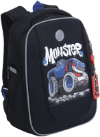 Школьный рюкзак Grizzly RAf-293-2 (черный/синий) - 