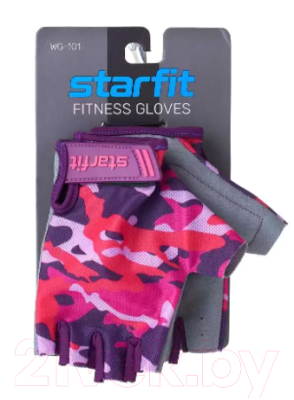 Перчатки для фитнеса Starfit WG-101 (XS, розовый камуфляж)